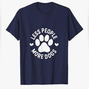 New-Dark Navy Blue Funny Dog 
Dog Lover T-Shirt
Less people more dogs